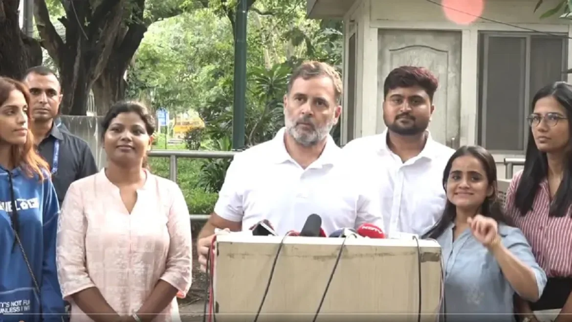 RAHUL Gandhi pc with protester