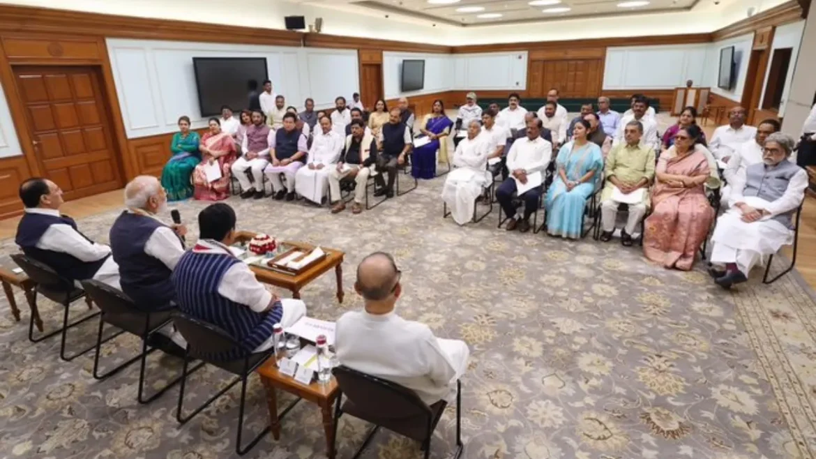 एनडीए सांसदों के साथ पीएम मोदी की मीटिंग