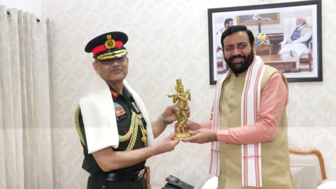जनरल धीरज सेठ ने हरियाणा सीएम नायब सैनी से की मुलाकात