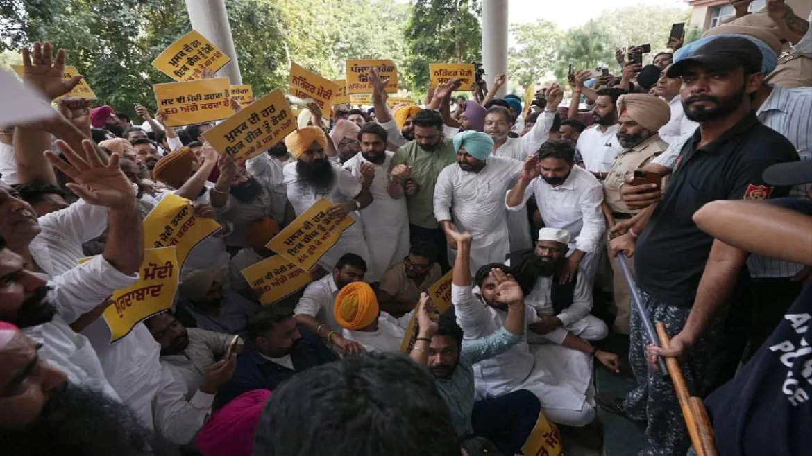 AAP Protest against ED