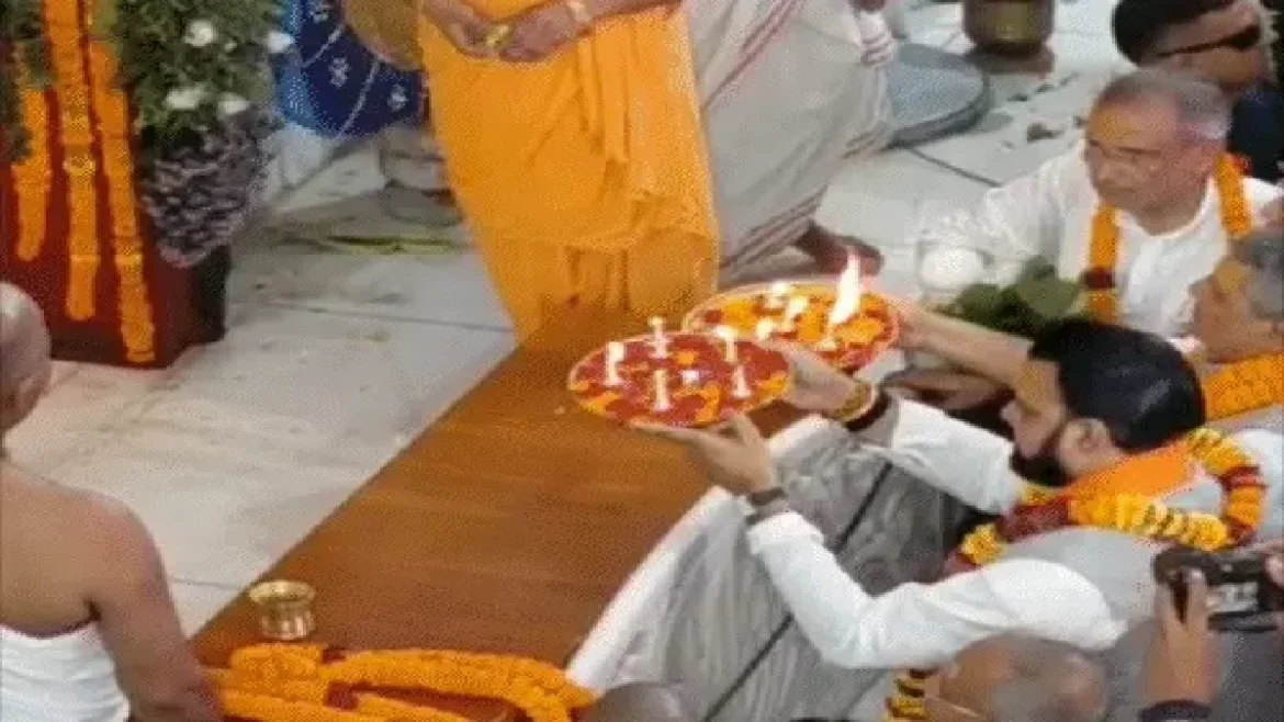 CM सम्राट ने की आरती